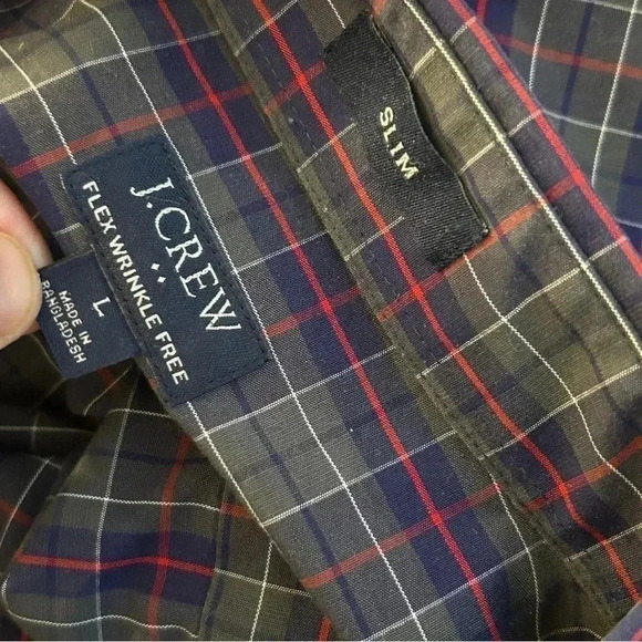 J. Crew Purple and Green Plaid Men's Shirt - Picture 3 of 8